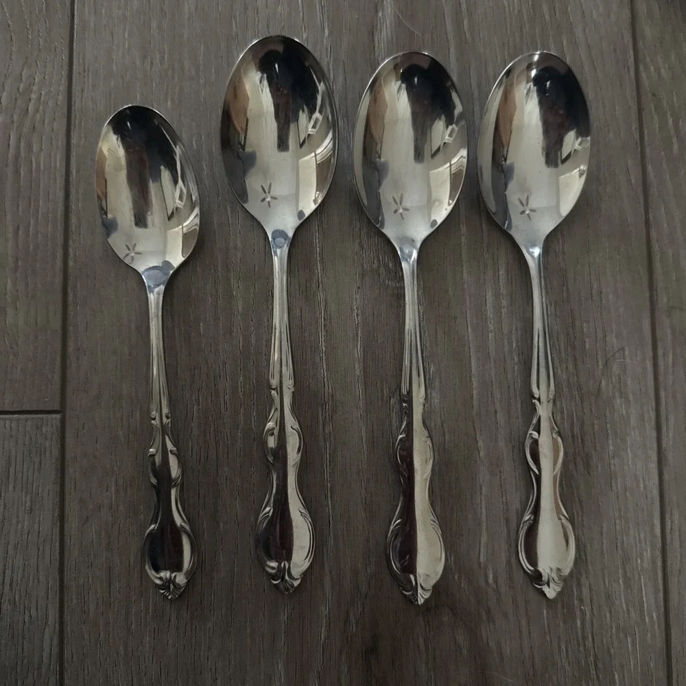 Rogers International Silver Co COTILLION Stainless Oval Place Spoons‎ Teaspoon